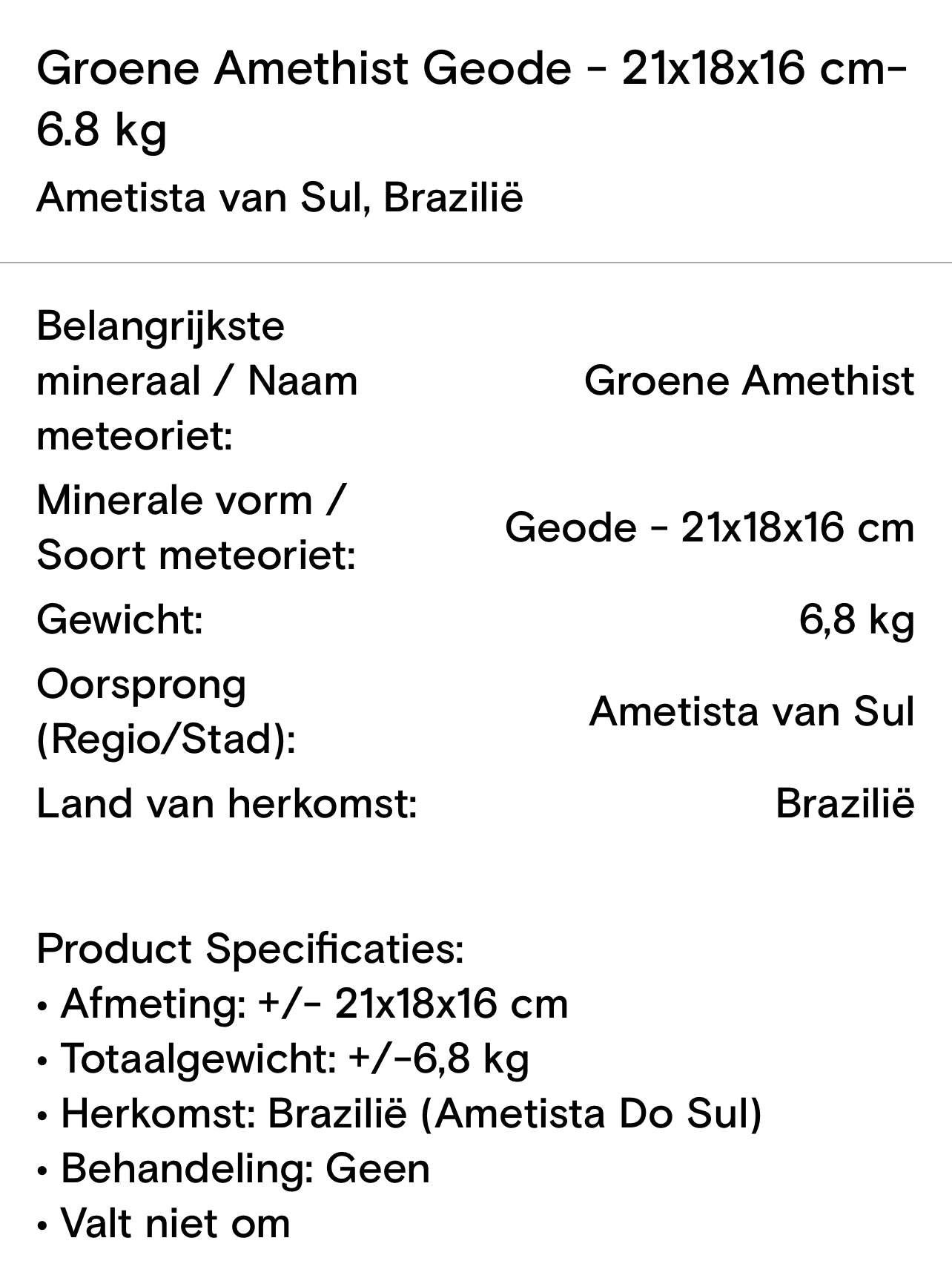 Grote groene amethist geode